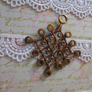 Gold Metal Grid Pendant